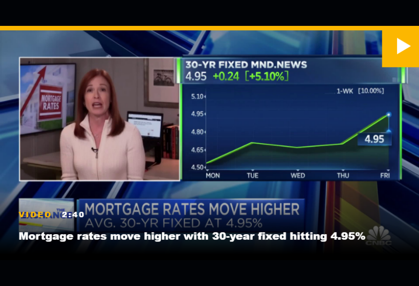 Newsfeed: Mortgage rate soars closer to 5% in its second huge jump this week