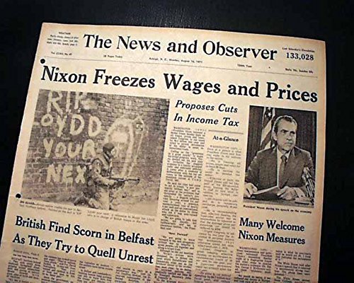 After defaulting on the Bretton Woods gold dollar standard, Nixon imposed a freeze on wage and price increases